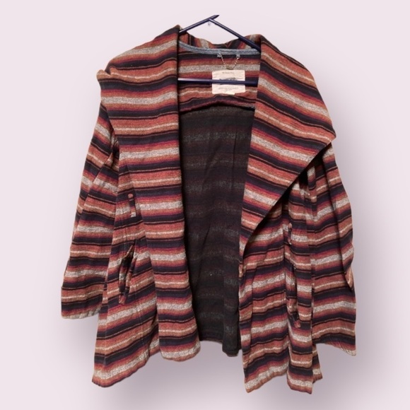 OBEY Propaganda Large Cotton Multicolor Stripped Hooded Jacket - Picture 2 of 7